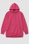 Women's Fuchsia Sweatshirt with Hooded Pocket - 3