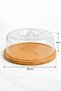 Bamboo Base Cake and Pastry Presentation Plate with Transparent Lid – 28 cm Round Serving Plate - 3