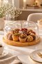 Bamboo Base Cake and Pastry Presentation Plate with Transparent Lid – 28 cm Round Serving Plate - 2