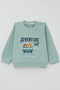 Baby Boy Tracksuit Set Adventurous Driver Animals Printed 6 Months - 2 Years, Water Green - 2