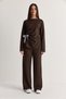 Women's Bitter Coffee Modal Scarf Tie Detailed Blouse High Waist Pants Bottom-Top Set 829 60286602 - 2