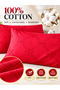 Bedsheet Set, Crimson Red Pinstripe Pattern, 100% Cotton - 3