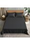 100% Satin Bed Sheet Set, King Size, White, Soft Luxury for Skin and Hair Care, 220x240cm, Includes 1 Bedsheet and 2 Pillow Covers (Gray, 240x260cm, Stripe Microfiber) - 2