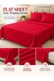 Bedsheet Set, Crimson Red Pinstripe Pattern, 100% Cotton - 3