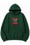 Cherry Printed Oversize Sweatshirt with Kangaroo Pocket