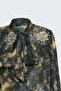 Patterned Scarf Shirt - Black - 3