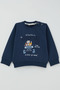 Baby Boy Tracksuit Set Adventurous Driver Animals Printed 6 Months - 2 Years, Dark Blue - 2