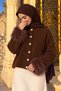 Knitwear Cardigan with Fuzzy Sleeves Tsd260336 Brown - 2
