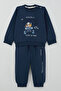 Baby Boy Tracksuit Set Adventurous Driver Animals Printed 6 Months - 2 Years, Dark Blue