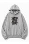 Born to Be Printed Oversize Sweatshirt with Kangaroo Pocket