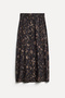 Women's Brown Patterned A-Form Midi Skirt