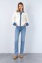 Women's Cream Buttoned Knitwear Cardigan with Denim Detail - 3