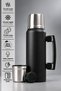 1 Liter Stainless Steel Thermos with Handle and Cup – Keeps Hot for 24 Hours, Cold for 48 Hours, Ice-Cold for 72 Hours