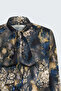 Patterned Scarf Shirt - Navy Blue - 3