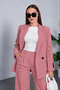 Women's Dusty Rose Double-Breasted Collar Masculine Blazer Nj194