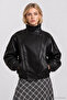 Faux Leather Biker Jacket Laz0022 Black - 2