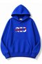 Red Printed Kangaroo Pocket Oversize Sweatshirt