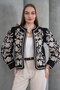Women's Black Floral Embroidered Bohemian Jacket Qs705 - 6