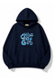 Chil of God Text Printed Oversize Sweatshirt with Kangaroo Pocket