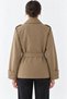 Double-Breasted Collar, Belted Waist, Lined, Flowy Short Trench Coat, Beige - 4