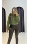 Brown Green Gold Button Detailed Cardigan - 3