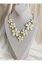 Floral Ecru Flower Figured Necklace