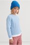 Baby Blue Knitted Model Modern Crew Neck Unisex Baby Kids Knitwear Sweater 20268002 - 3