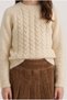 Ecru Hair Knit Model Modern Crew Neck Unisex Baby Kids Knitwear Sweater 20268002 - 5