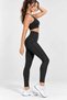 Women's Black Patterned Sports Leggings High Waist Stretchy Full Length Pilates Fitness Leggings