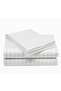 100% Satin Bed Sheet Set, King Size, White, Soft Luxury for Skin and Hair Care, 240x260cm, Includes 1 Bedsheet and 2 Pillow Covers (White, 240x260cm, Stripe Microfiber)