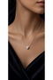 Silver Color -L- Letter Heart Detailed Minimal Thin Chain Steel Necklace -Tarnish Resistant-45Cm - 2