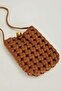 Buckle Knitted Model Shoulder Bag Khaki - 2