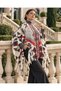 Choose Your Style Ethnic Geometry Motif Tasseled Square Poncho Winter Soft Fleece 150 X 150 cm