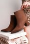 Sueded Leather Material with Pointed Toe, Side Zipper, Heel, Women's Boots - 4