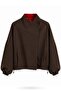Brown Stand Collar Checkered Jacket 9860 - 3