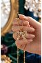 Gold Color Bow Model Baguette Top Chain Steel Necklace - 3