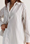 Women's White Striped Flowy Relaxed Fit Long Sleeve Shirt 2165 60286582 - 6