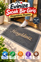 Gray 40X60 cm Welcome Written Door Mat Curly Textured Gold Written Decorative Home Mat