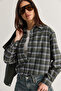 Women's Oversize Plaid Patterned Lumberjack Shirt Dg261035 60286552 - 3