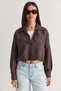 Women's Brown Inner Athlete United Balloon Form Striped Shirt 2362 60286570 - 2