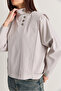 Women's Stone High Collar Metal Button Detailed Lined Short Trench Coat 2815 60286458 - 6