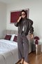 Brown Stand Collar Bomber Leather Jacket - 2