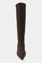 Mirel Bitter Brown Genuine Suede Leather Pointed Toe Kitten Heel Women's Boots - 5