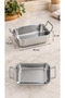 3-Piece Stainless Steel Mini Presentation Set – Appetizer, Breakfast, and Sauce Serving Plates with Handles - 3
