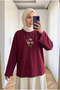 Women's Daisy Embroidered Oversize Combed Cotton Tunic - 2