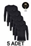 Pack of 5 Black Men's Thermal Undershirts (Long Sleeve Undershirts) – Special Production with Sleep Band as a Gift