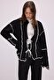 Tricot Cardigan with Contrast Trim
