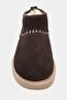 Mary Bitter Brown Genuine Suede Leather Flat Sole Women's Short Boots with Fur Inside - 5
