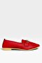 Women's ballerina flats with buckle detail - stylish, comfortable, everyday shoes - red