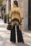 Choose Your Style Crow's Feet Patterned Brown Tasseled Square Poncho Winter Soft Fleece 150 X 150 cm - 2